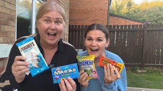 British Grandma tries AMERICAN SNACKS and candy for the first time