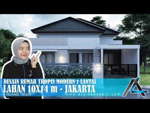 DESAIN RUMAH 10 X 14 METER I JAKARTA- RUMAH TROPIS MODERN #arsitekjakarta #arsikajakarta