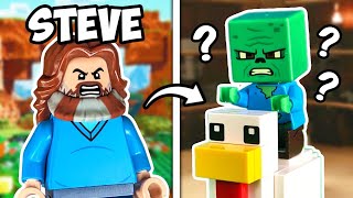 I Built Every MINECRAFT Movie Scene in LEGO...