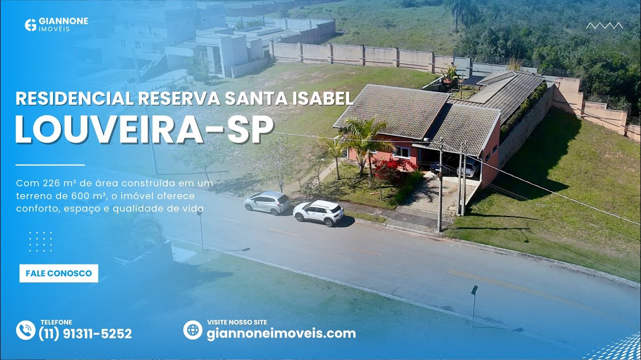 Casa à venda no Residencial Reserva Santa Isabel – Louveira/SP