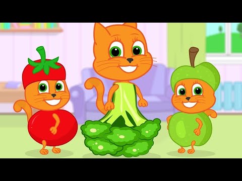 🔴 Familia de gatos - Vestidos de Verduras Animación de Video