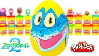 Huevo Sorpresa Gigante de Gary De'Snake de Zootopia 2 en Español Latino de Plastilina Play Doh