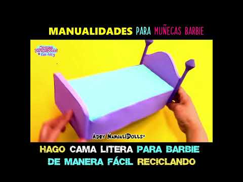 DIY: Cómo hacer Cama  LITERA para muñecas Barbie! 🛌 RECICLANDO CAJAS DE CARTON