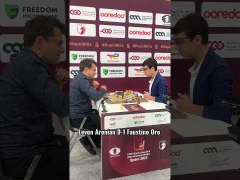 12-year-old Faustino Oro 🇦🇷 defeats World No. 20 Levon Aronian 🇺🇸 in Round 1 Blitz!