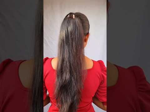 try this high ponytail hairstyle hack with clawclip/#hairstyle #hair #hairtutorial #ponytail #shorts