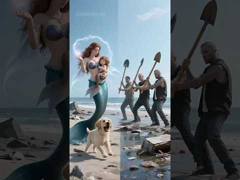 The mermaid baby is being bullied by bad guys, who can come and save her?