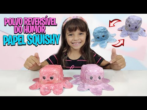 DIY POLVO REVERSÍVEL DO HUMOR DE PAPER SQUISHY | FIDGET TOYS CASEIRO