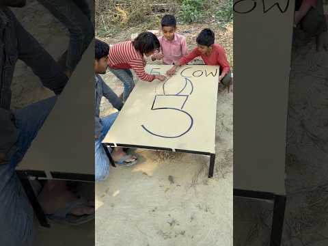 How to learn cow face with 5 number step by step drawing #shorts