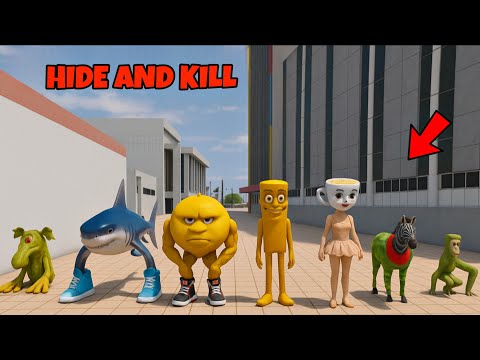 FRANKLIN vs ALL BRAINROT ANIMALS - DEADLY HIDE AND KILL GAME IN GTA 5