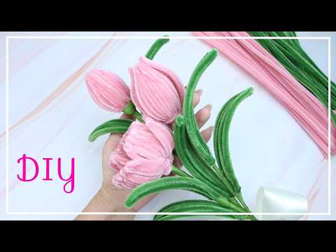 Нежный букет Тюльпанов для украшения интерьера 🌷 Pipe cleaner Tulips DIY NataliDoma