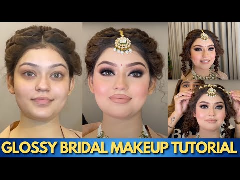 BOLD GLOSSY BRIDAL MAKEUP TUTORIAL by @Sakshi Gupta Makeup Studio & Academy in simple steps #makeup