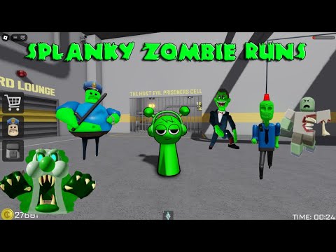 SPLANKI Zombie Speed Runs in #roblox Scary Obby Games from Papa Pizza, Barry, Great School, Carnival