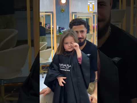 How 🥰 cute reaction • girl baby haircut • expression queen • #girl #expression #baby #cute