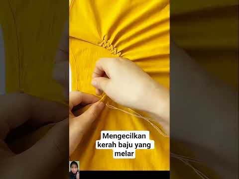 teknik jahit mengecilkan kerah baju yang melar #shortvideo