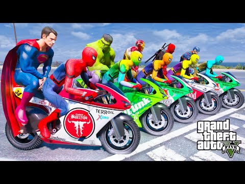 SPIDERMAN MOTORCYCLE PARKOUR RAMP CHALLENGE - OBSTACLES IN THE CONSTRUCTION AREA