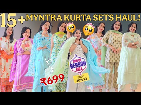#myntrahaul *15+ KURTA SETS* Best MYNTRA Pinteresty Kurta Sets Haul🔥₹699🔥 *MYNTRA EORS HAUL* #haul