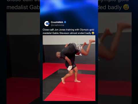 Jon Jones training with Olympic gold medalist Gable Steveson almost ended badly 😅