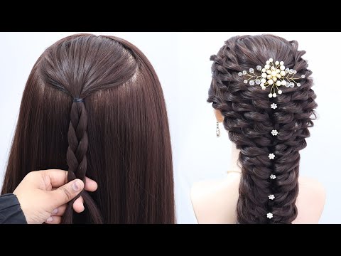 Simple Beautiful -  Braid Hairstyle Graceful Hairstyle | Unique Bridal Hairstyle #hairstyles