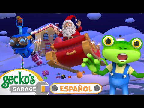 Santa y Gecko 🎅🎄 | 🐸 Garaje de Gecko | Carros para niños | Vídeos educativos