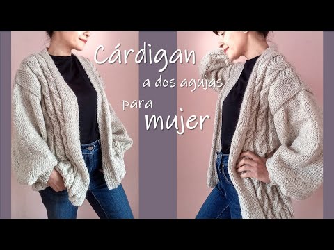 Cárdigan a dos agujas para mujer  ¡Paso a paso!