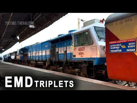 EMD Triplets lead the Intercity Express #trainvideos #dieselloco #indianrailways #train  #locopilot