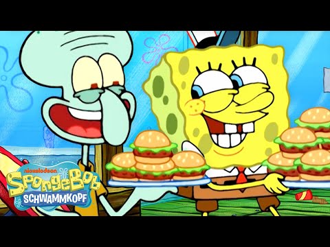 SpongeBob | 1 Stunde mit Thaddäus im Krusty Krab 🐙🍔 | SpongeBob Schwammkopf