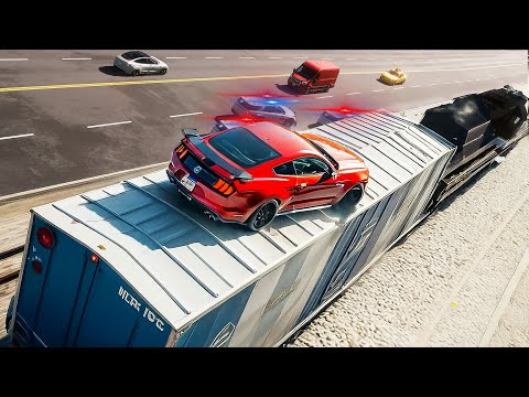 Cinematic Clips of Mustang Escapes from the Police Chase - BeamNG.Drive