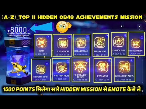 HOW TO COMPLETE ALL HIDDEN ACHIEVEMENTS IN FREE FIRE | HOW TO COMPLETE ALL ACHIEVEMENT IN ONE DAY