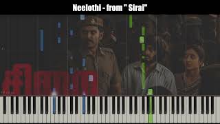 Neelothi Piano/keyboard Tutorial Full Song | Vikram Prabhu | Justin Prabhakar