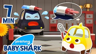 My Siren Hurts! Help, Baby Shark Toy Car! | +Compilation | Color for Kids | Baby Shark Official