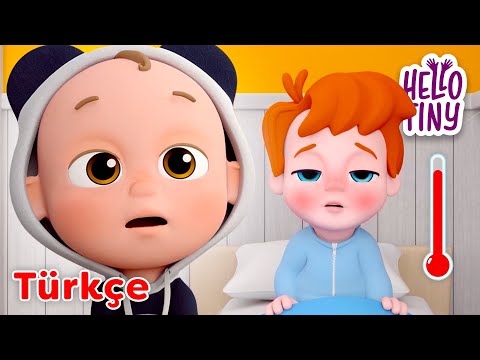 Kardeşim Hasta Oldu Şarkısı 🤒 | Bebekler için şarkılar | Hello Tiny Türkçe