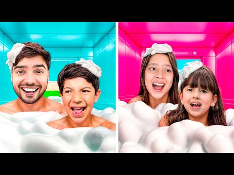 ESCAPANDO DE 100 CAPAS DE ESPUMA CON LOS NIÑOS !!