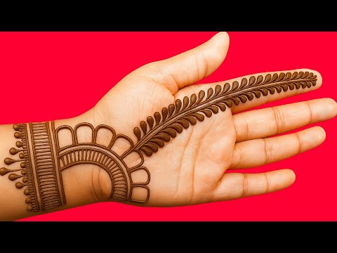 Simply easy mehndi design front hand | latest Arabic mehndi design | step by step mehndi design