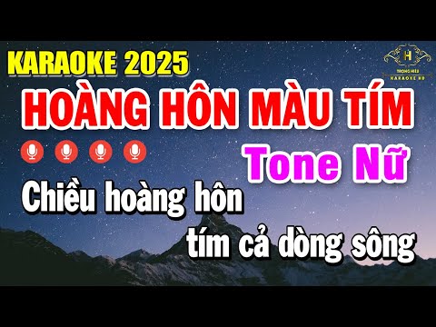 Hoàng Hôn Màu Tím Karaoke Tone Nữ ( Cm ) Nhạc Sống 2025 | Trọng Hiếu