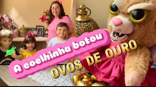 A coelhinha botou ovos de ouro e escondeu! Será que vamos encontrar?