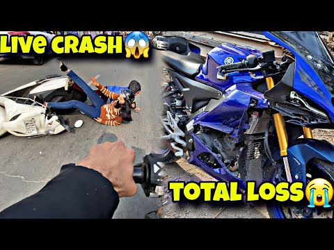 Live crash😱 | bike total loss😭 #viral #crash #foryou #r15