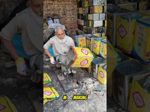 Oil Tin Boxes Recycling to Sheets #ytshorts #m4making1
