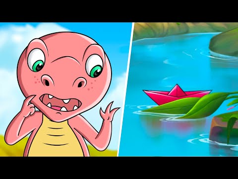 Row Row Your Boat Baby T Rex | Fun For KidsTV - Nursery Rhymes & Baby Songs