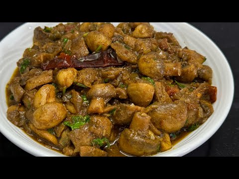 கறி சுவையில் காளான் மிளகு வறுவல்/Mushroom pepper masala/mushroom recipes in tamil/mushroom pepperfry