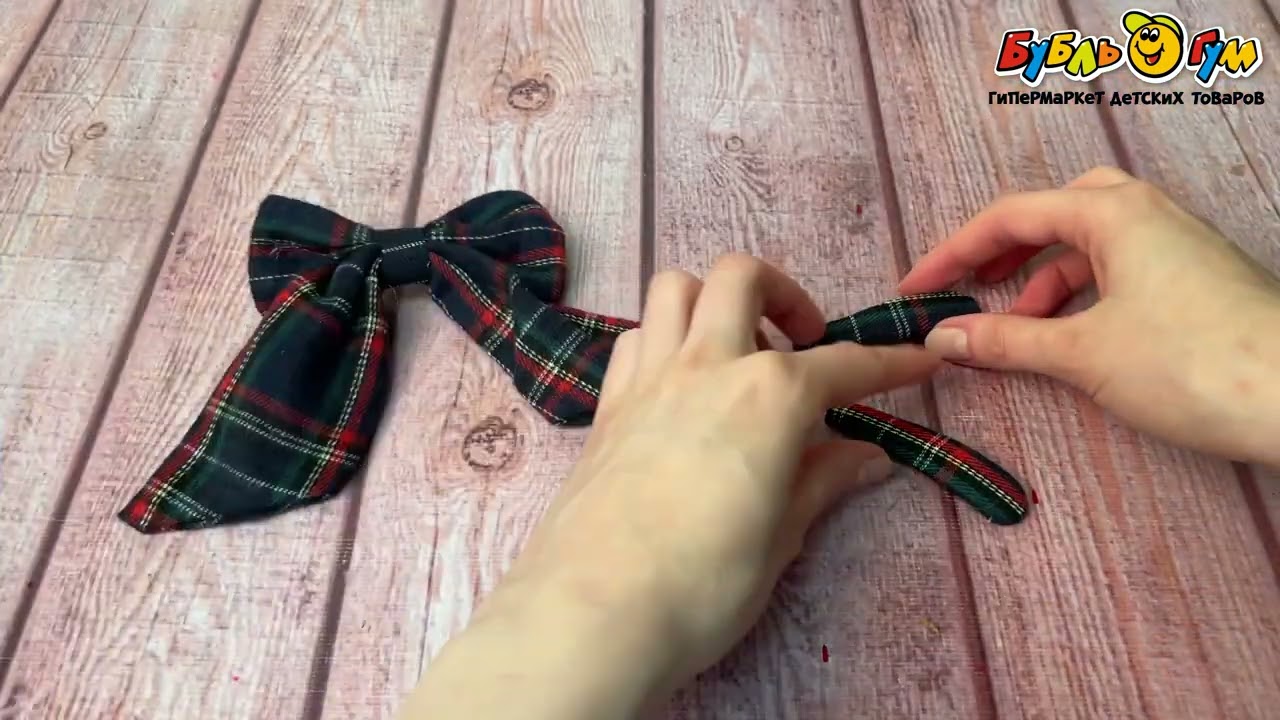 Набор школьный Бант-заколка и заколочки сине-красные - видео