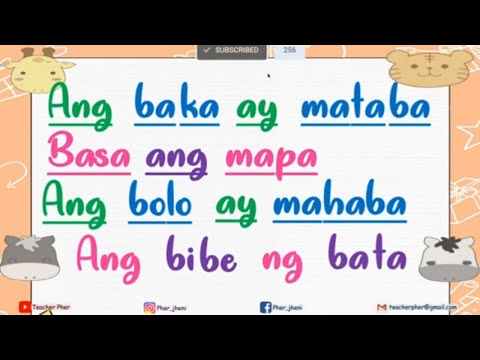 Magbasa Tayo Matutong bumasa/ Pagbasa ng salitang may dalawang pantig/ Magsanay at matutong bumasa