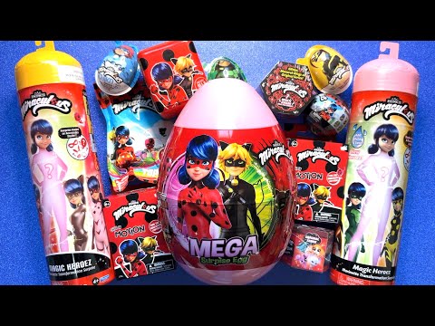 Miraculous Ladybug Mega Egg unboxing color reveal dolls