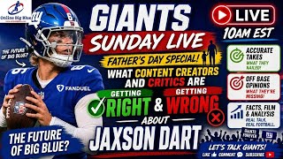 NY Giants Sunday LIVE 10AM | Jaxson Dart - What Critics Get Right & totally Wrong!