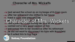 Character of Mrs. Wicketts