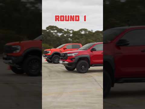 Toyota Hilux Vs Ford Raptor V Ranger drag race #shorts #fordtrucks #ford#toyota #hilux cre.carexpert