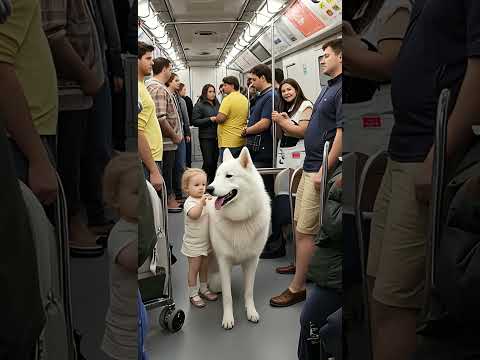 The Loyal Dog Accompanies Its Little Owner on the Subway#herodog #heroicdog #funny #puppy #bravedog