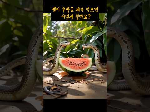 뱀이 수박을 계속먹으면~이렇게 됩니다#뱀#수박#shorts