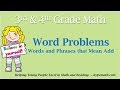 Key Vocabulary for Addition in Word Problems