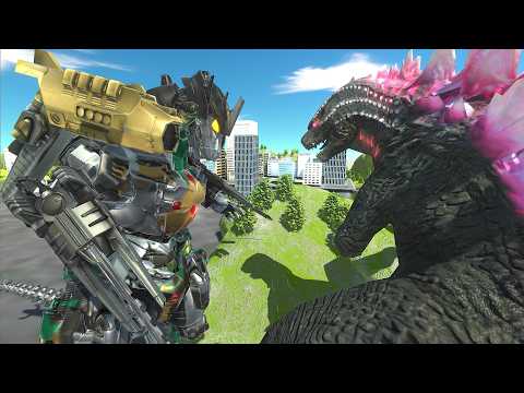 Dragonzord (Power Rangers) VS. Evolved Godzilla! - Animal Revolt Battle Simulator