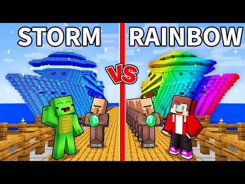 Mikey STORM vs JJ RAINBOW Cruise Battle in Minecraft (Maizen)